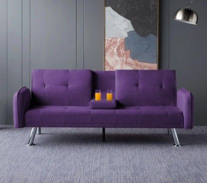 SOFA BED STYLE FUTON WITH CUPS HOLDER 🌞ON SALE 🌞