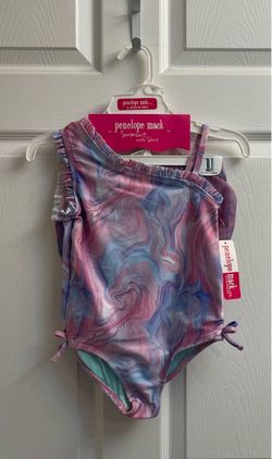 Brand new Girls swirl multi bathing suit with skirt size 6X