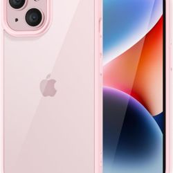 Aokit Cell Phone Case, Transparent Wave Shape Dirtproof Shockproof Soft Case Compatible with iPhone 14 Plus - Pink