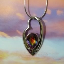 New In Box With Tags Genuine Quartz Sterling Silver Necklace!