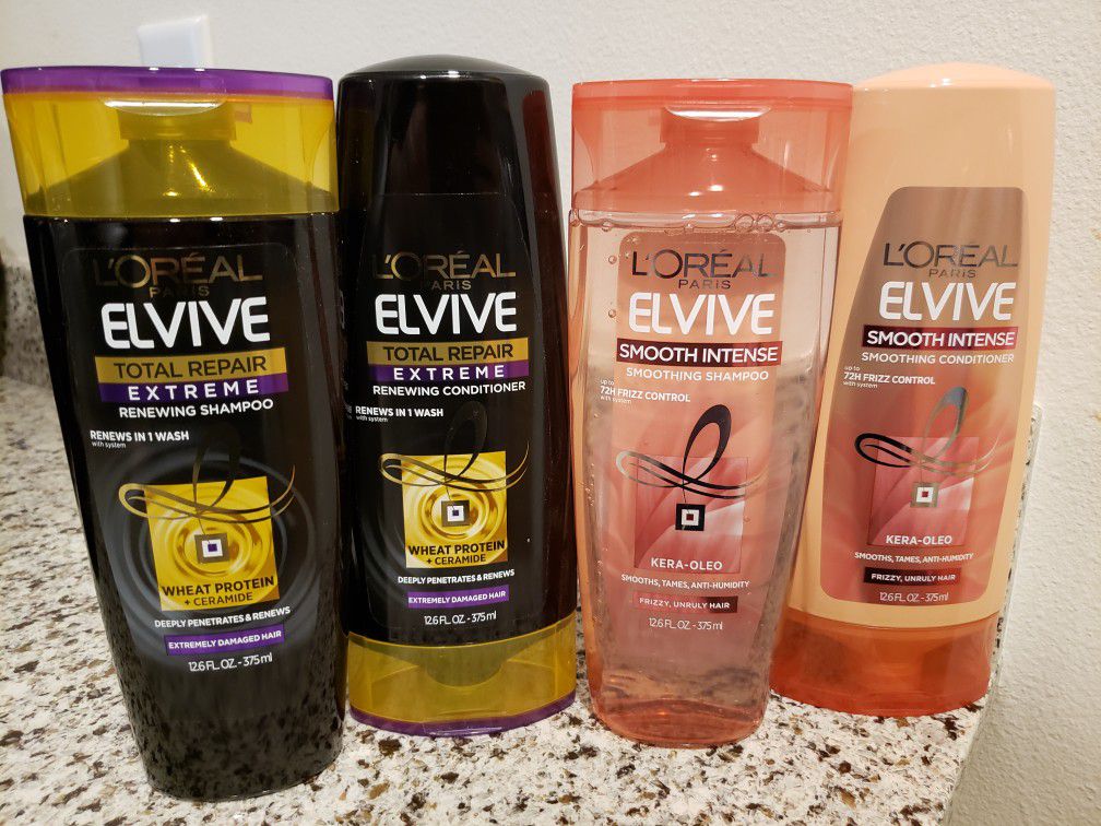 4 Bottles Of L'Oreal Elvive Shampoo & Conditioner
