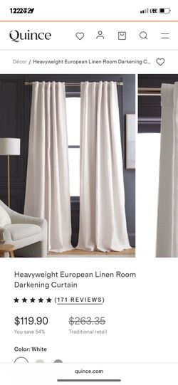 Quince single linen blackout curtain