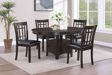 102671-S5- Lavon 5-piece Oval Extension Leaf Dining Set Espresso
