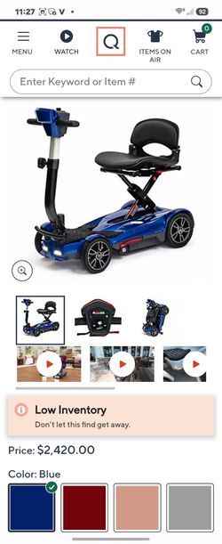 EV Rider Electric Scooter Blue