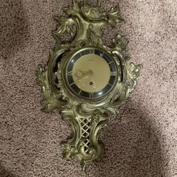 Antique Gold Metal Wall Clock