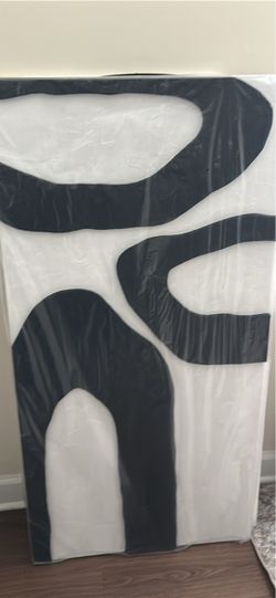 Large Black and White Abstract Canvas Oil Wall Art