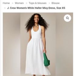 J. CREW SIZE SMALL NWT WHITE HALTER DRESS