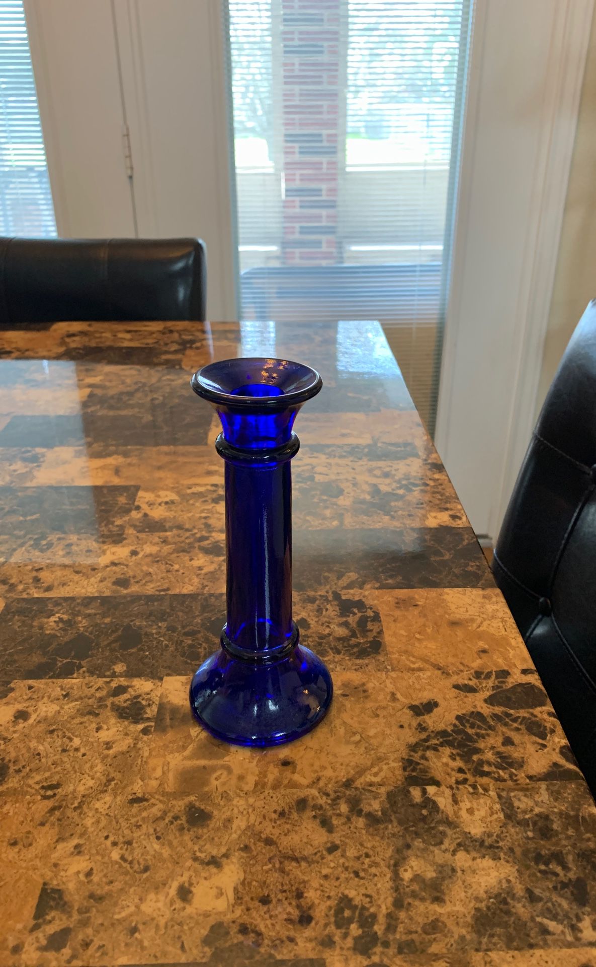 Blue 7’ candle stick holder/ vase
