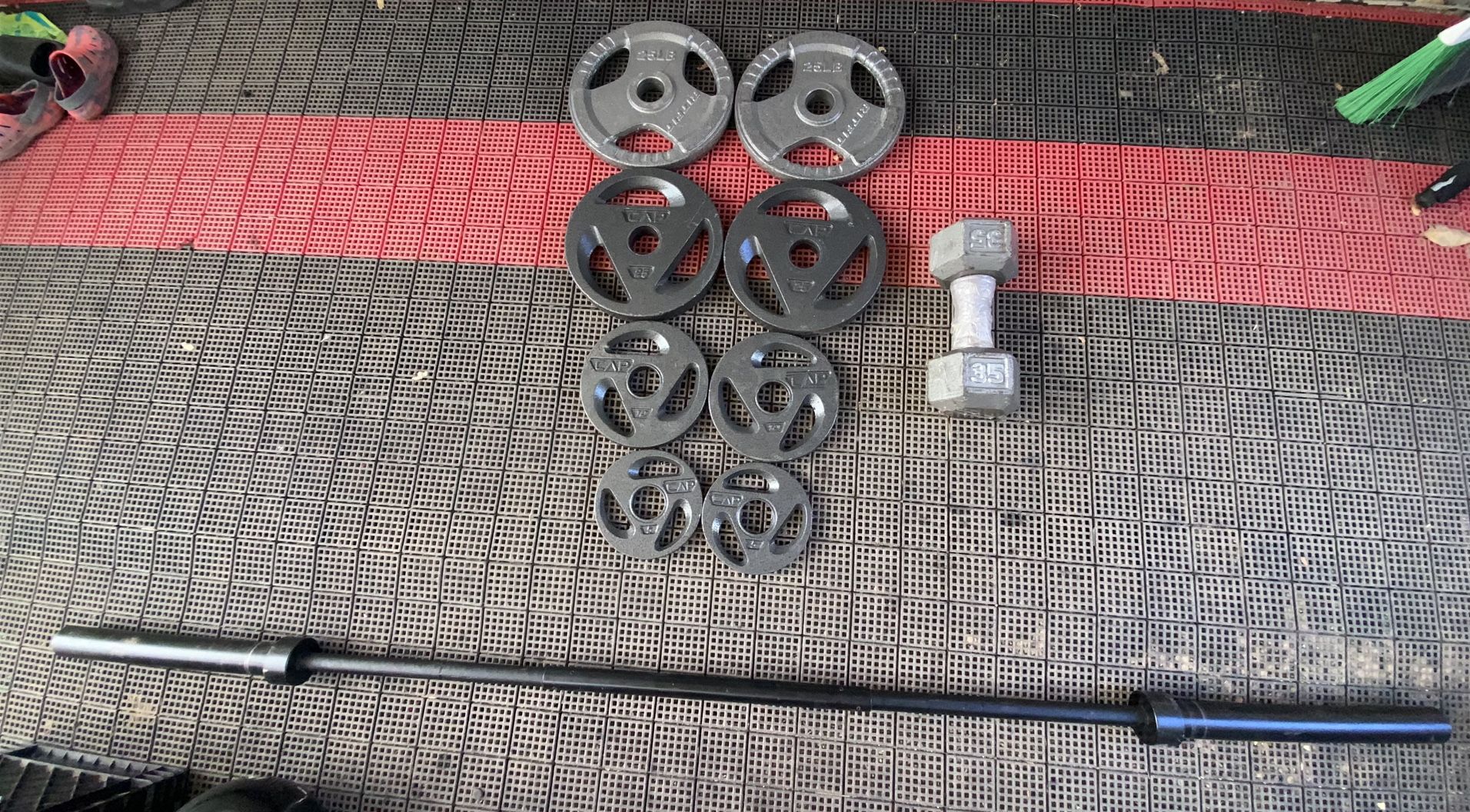 Full set of Olympic weight plates