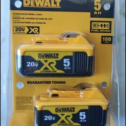 Dewalt 20V 5.0Ah Max XR DCB205-2 Lithium-lon Battery Drill Power Supply US stock Shipping Only