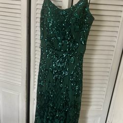 Blondie Nites Green Sequin Prom Dress