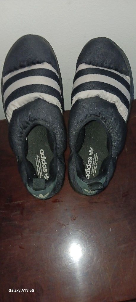 Adidas Puffylette Men Size 12 Black And White Used But Good Condition $45