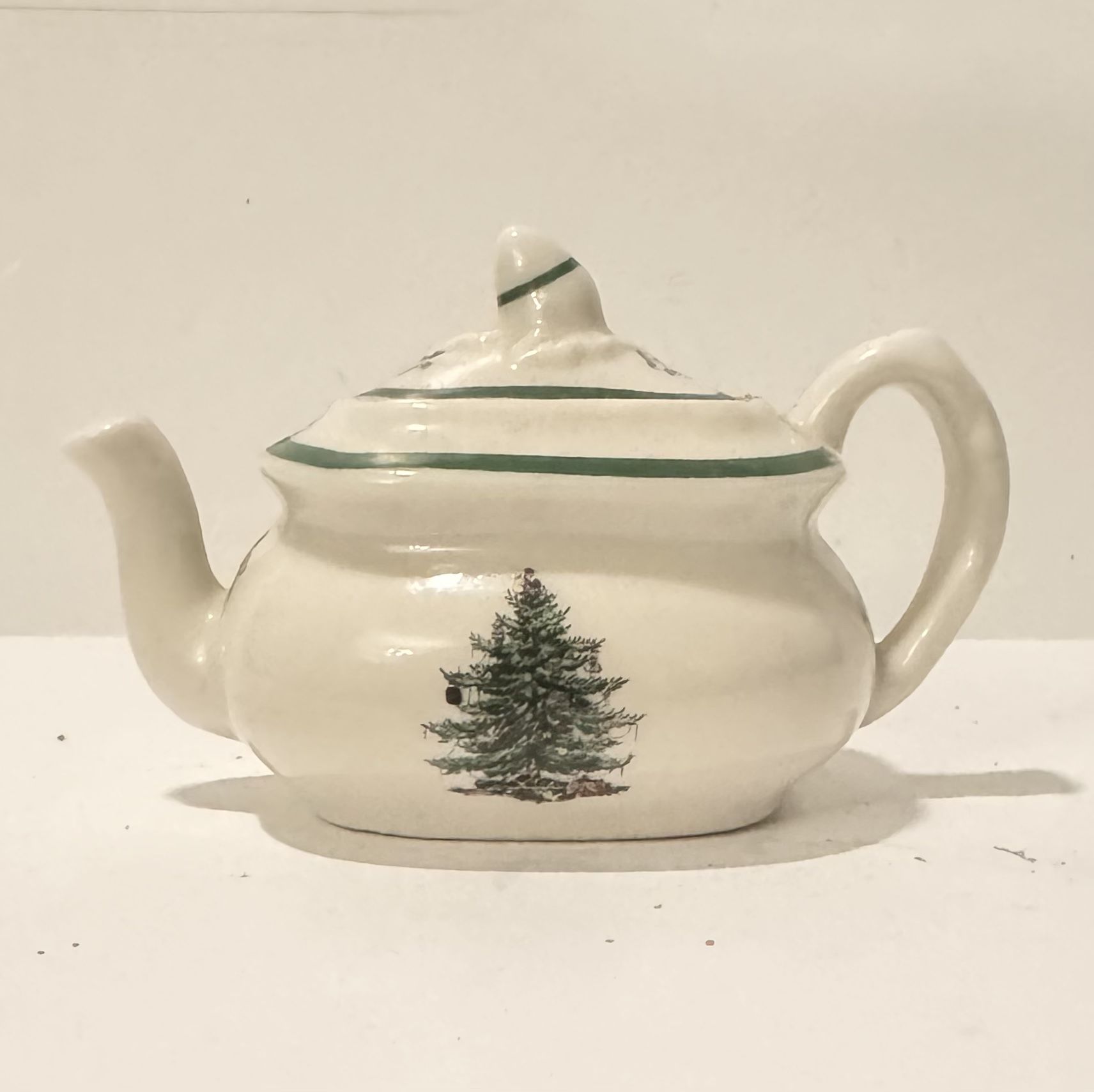 Spode Miniature Ornament Teapot Christmas Ornament 2.25” Tall Used