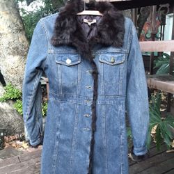 Jean Jacket/ Partial Fur Lining Size M