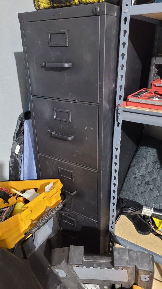 Deep File Cabinet Matte Black