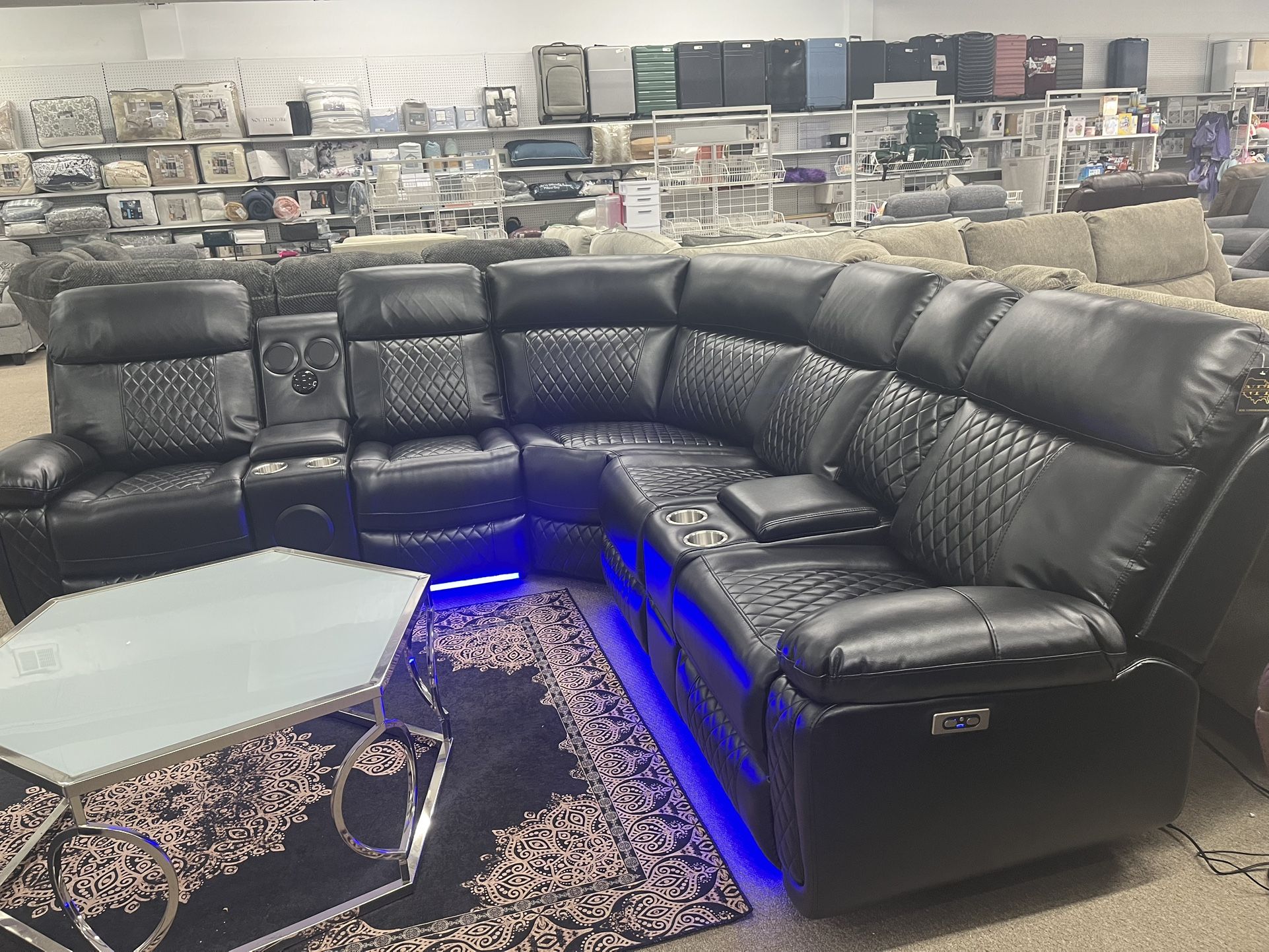 Power Recliner Bluetooth Speakers USB Port LED Light