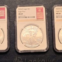 2025(P) MS 69 Silver Eagle Privy; Official Red Book Series.