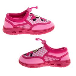 Disney Minnie Mouse Water Shoes - Pool Aqua Socks for Kids- Sandals Princess Bungee Waterproof Beach Slides Sport Character Summer Slip-on Quick Dry (