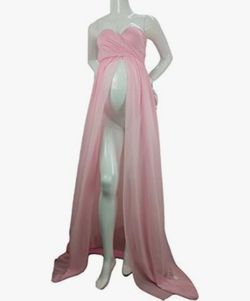 Pink Maternity Photo Shoot Dress