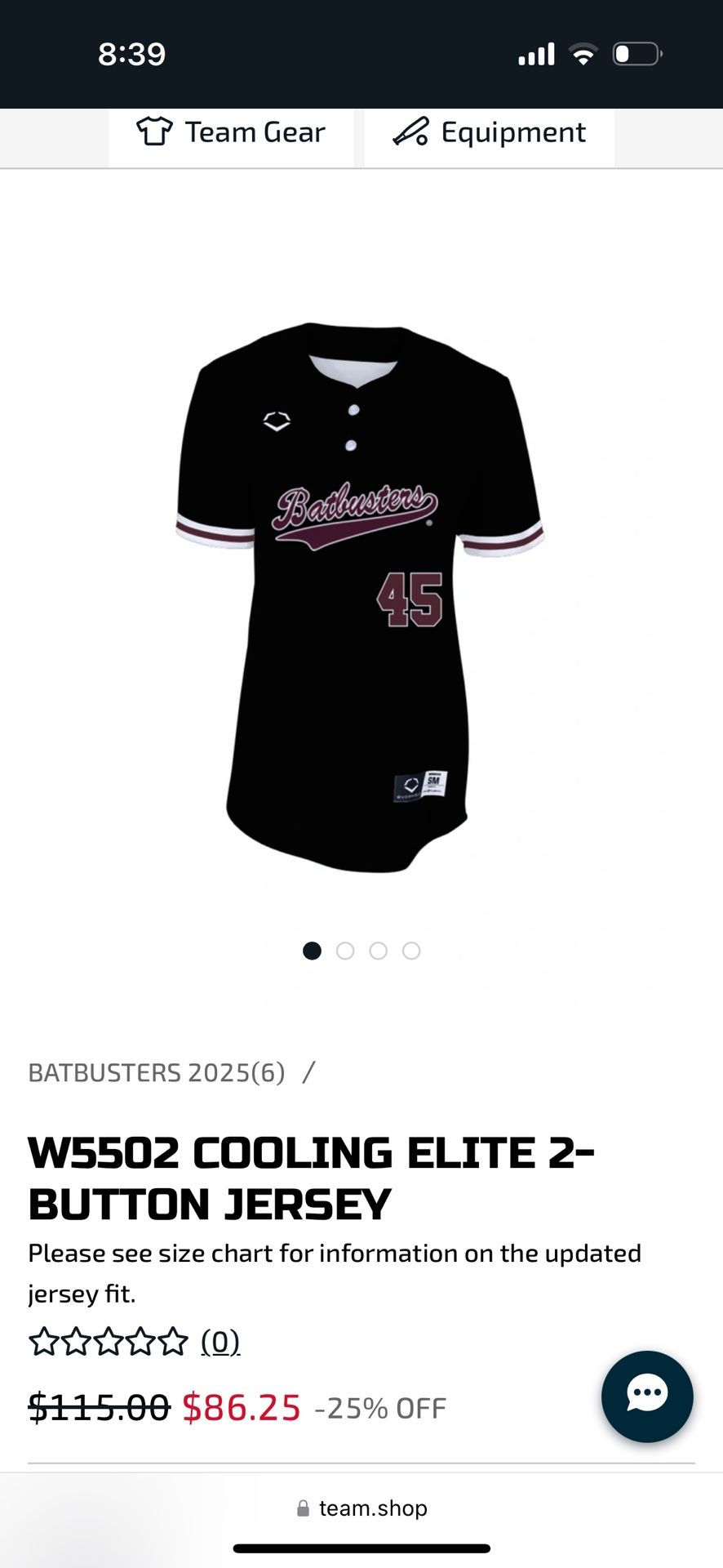Batbusters Jersey Personalized #7 Youth Size