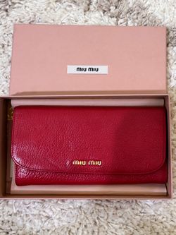 Miu Miu Red Leather Continental Wallet