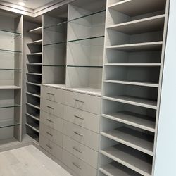 High End Closets Glass Shelves