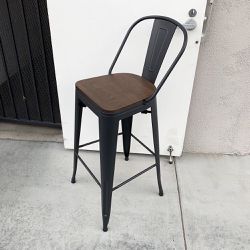 New in Box $30 (Black) Metal Wooden Bar Stools w/ Backrest 30” Seat Height, for Kitchen Counter Top Barstool 