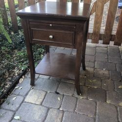 End Table With Drawer And Pull Out