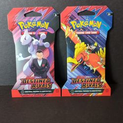 Pokemon Sleeved Booster Pack Scarlet And Violet Destined Rivals -(2) Packs For $15