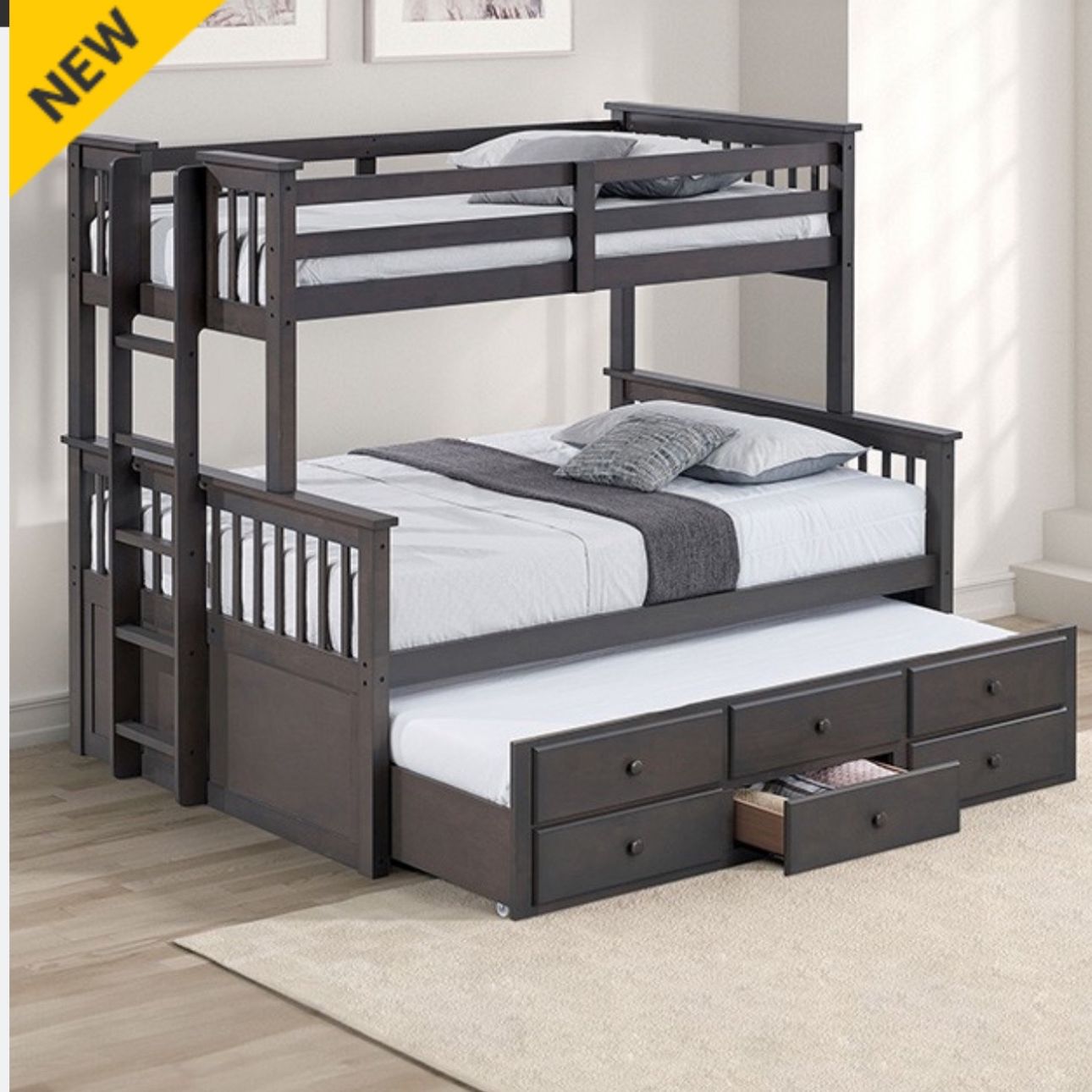 TWIN OVER FULL BUNK BEDS (FREE DELIVERY) 