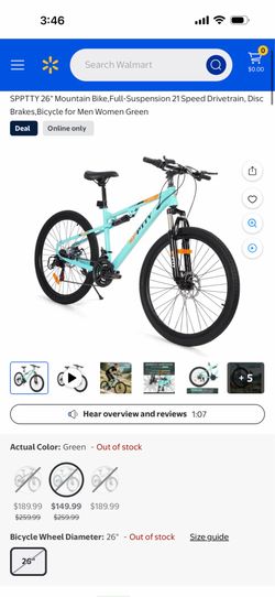 SPPTTY 26" Mountain Bike,Full-Suspension 21 Speed Drivetrain, Disc Brakes,Bicycle for Men Women Black