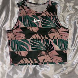 Nike Women Floral Cropped Workout Tee