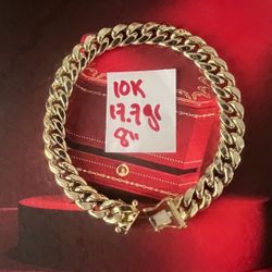 10K Yellow Gold 🇨🇺 Links Bracelet For Wedding 17.7Gr 8 Inches Long 