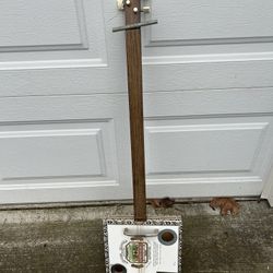 Cigar box acoustic guitar in good condition. Seems to hold a tune and plays just fine. I’m not much of a guitar player.   $100, or best offer, cash or