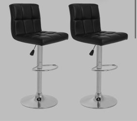 Set of 4 Black Adjustable Bar Stools