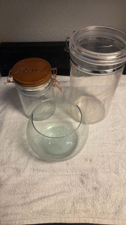 Glass Jar and Container Set of 3