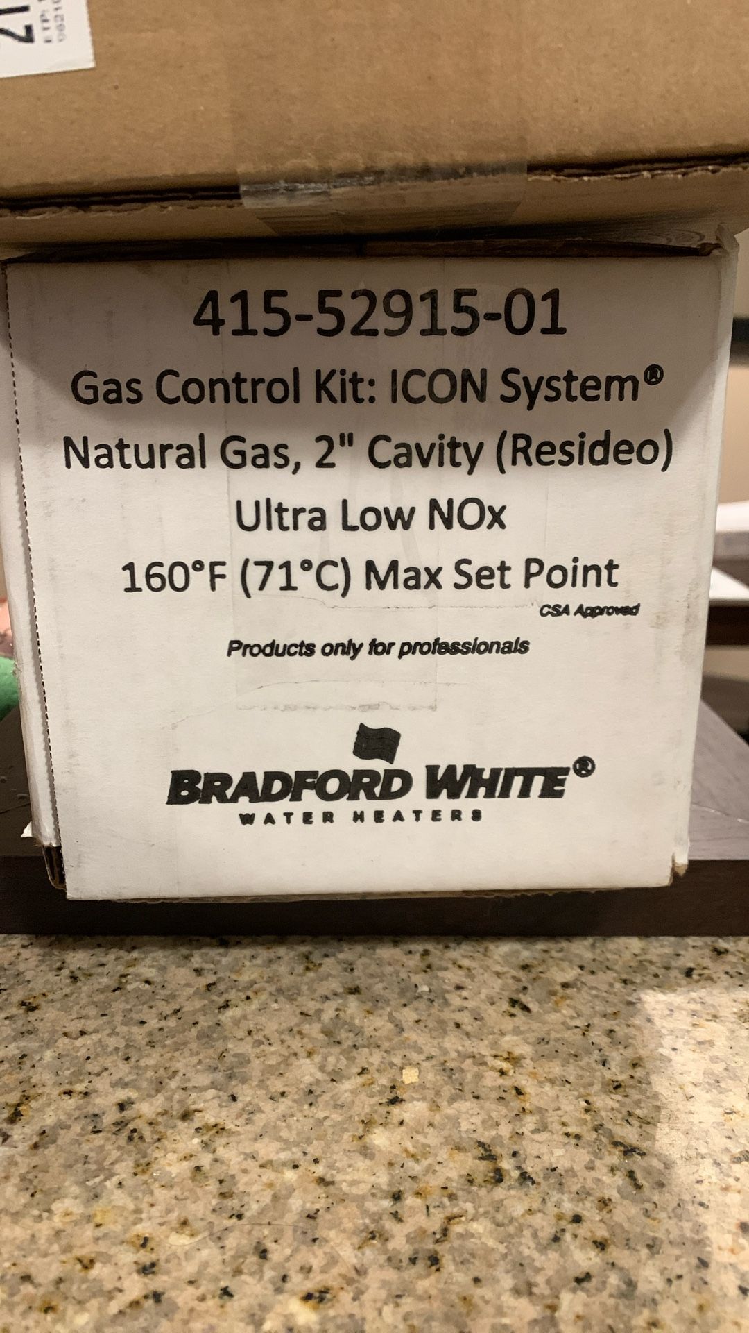 Bradford White Gas Control Kit (contact info removed)5-01