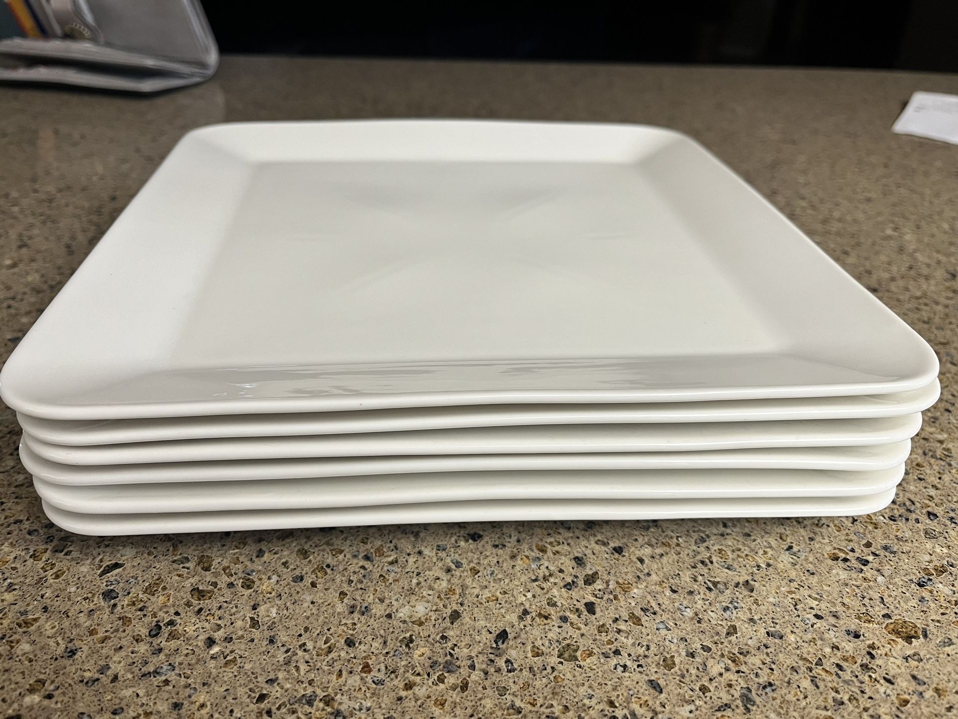 Set Of Six Squared Plates 10”x10”