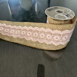 Crafts-Burlap And Lace Wired Ribbon