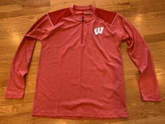 Champion Wisconsin Badgers Half Zip Large Shirt