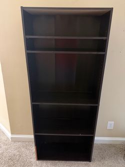 Tall brown Bookcase with Adjustable Shelves