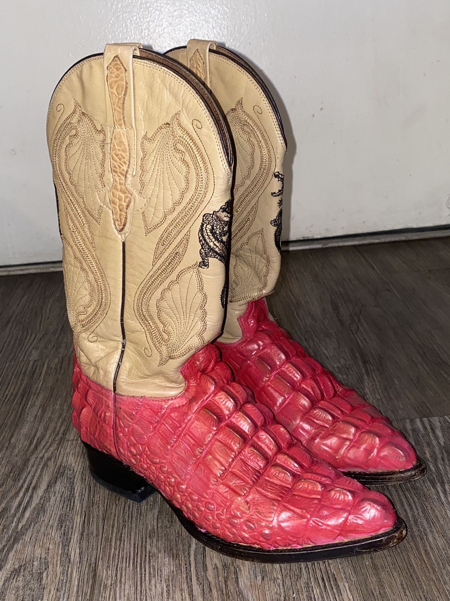 El General Crocodile Print Boots