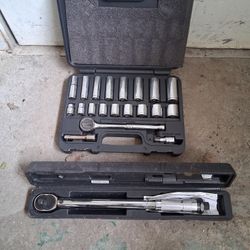 Pittsburgh 3/8" Standard Socket Set & 3/8" Torque Wrench "YES, Items Are Available" Package Deal Only 