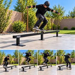 New In Box 9 Foot Skateboarding Sliding Flat Bar Rail Skate Adjustable Height