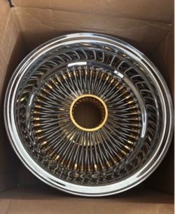 New 10 rims of 14x7 100 Spokes $2600 (2 sets), 1 set chrome, 1 set triple gold