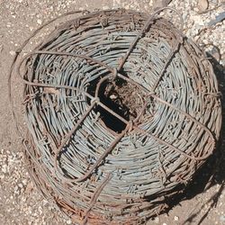 Large spool of barbed wire