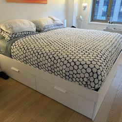 King Size bed (Mattress And Frame For Storage)