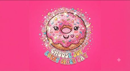 8.5x11 Pink Sparkle Donut Party Poster — Choose Joy Every Single Day