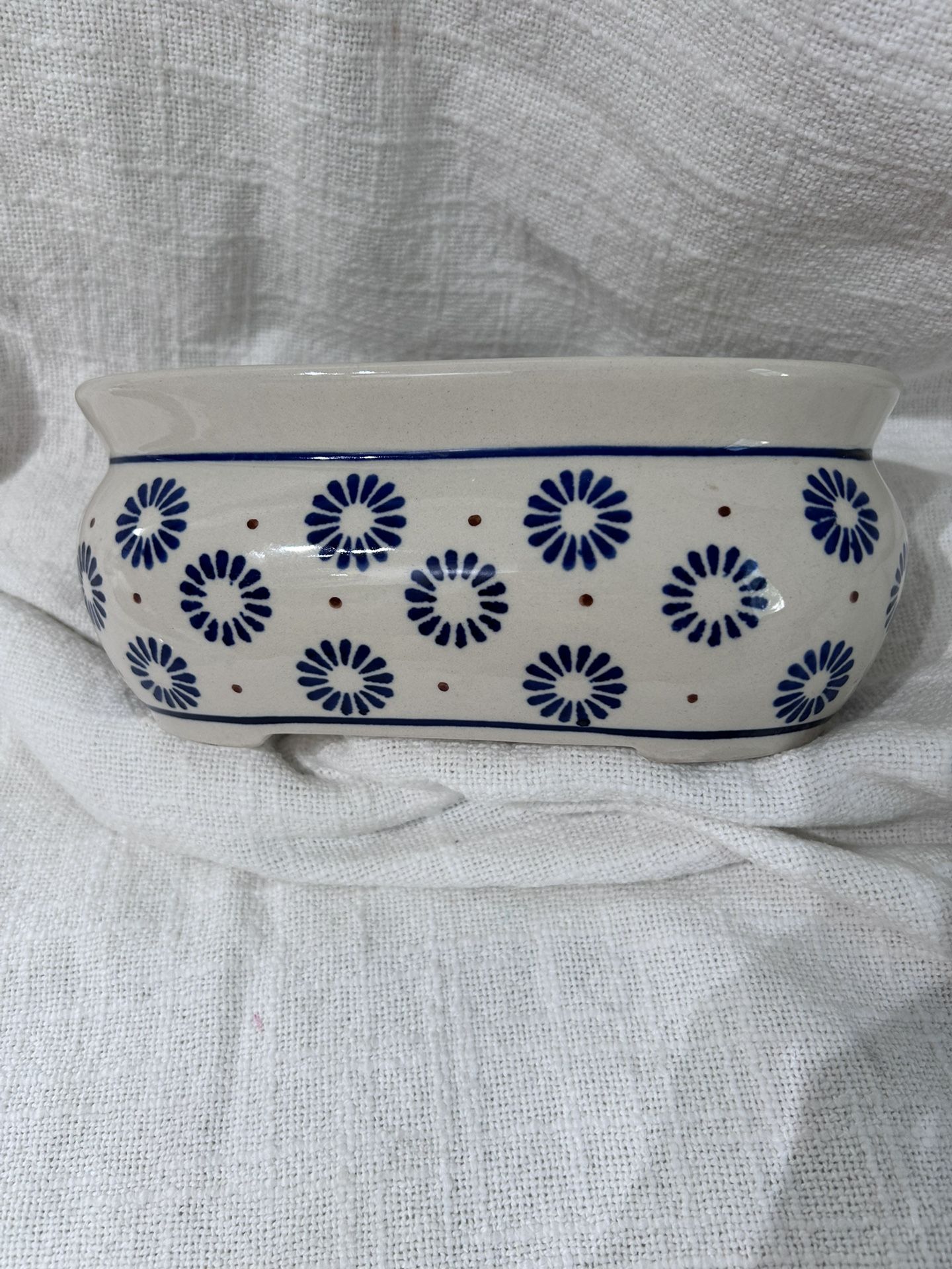 BOLSLEWIAC POTTERY OVAL BOWL/PLANTER
