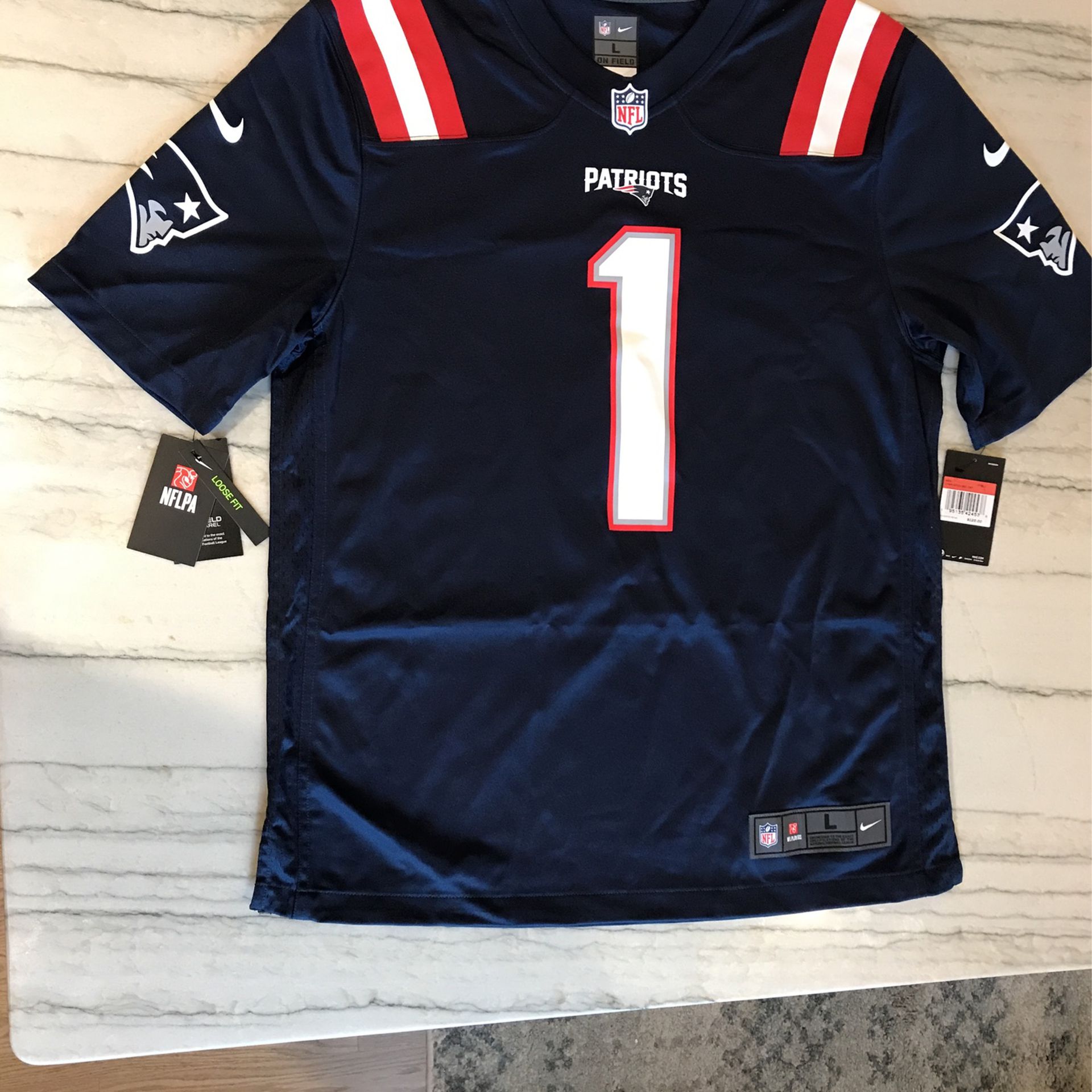 Official Patriots Jersey, L, $120, New W/ tags 
